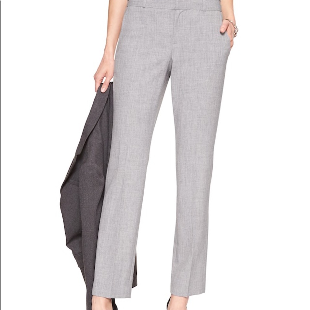 Banana Republic Light Grey Slim Straight Pant